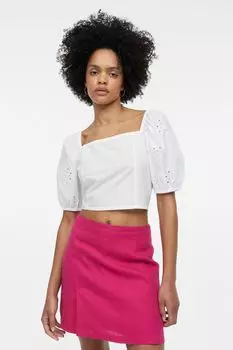 Льняная юбка H&M, вишневый