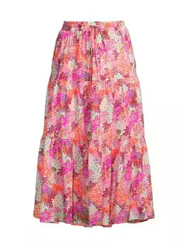 Льняная юбка Makena B Birds of Paradis, розовый