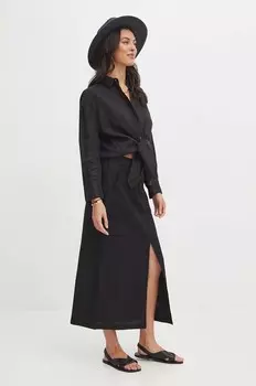 Льняная юбка Medicine, черный