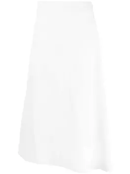 Льняная юбка миди асимметричного кроя Jil Sander, белый