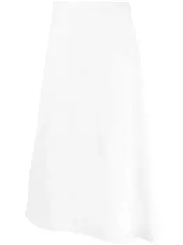 Льняная юбка миди асимметричного кроя JIL SANDER, белый