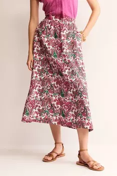 Льняная юбка миди Florence Boden, розовый