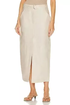 Льняная юбка-миди карго GRLFRND, цвет Natural Linen