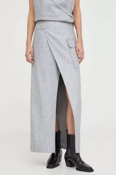 Льняная юбка Remain, серый