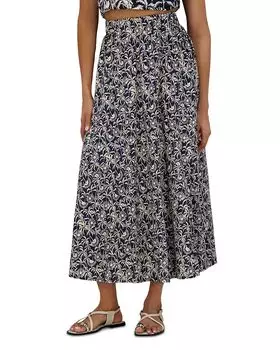 Льняная юбка с панелями Point, черный