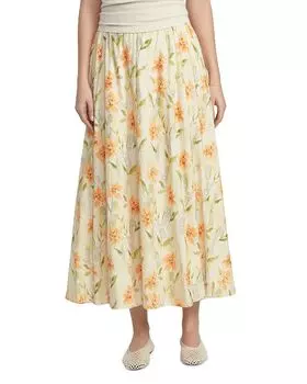 Льняная юбка с панелями Point, желтый