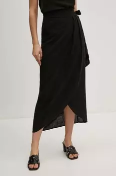 Льняная юбка Sisley, черный