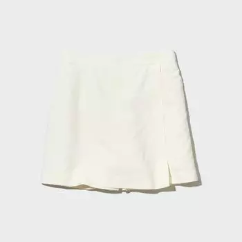 Льняная юбка-юбка UNIQLO, кремовый