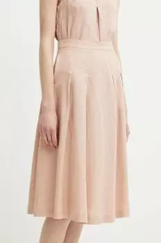 Льняная юбка United Colors of Benetton, розовый