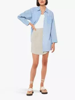 Льняная юбка Whistles с изогнутым подолом, овсяная