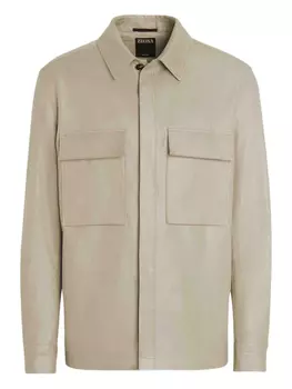 Льняная верхняя рубашка Oasi Zegna, нейтральный