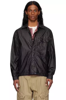 Льняная вощеная рубашка-оверсайз Lino C.P. Company, черный