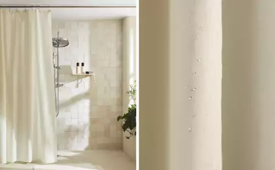 Льняная занавеска для душа Zara Home, цвет Oyster White