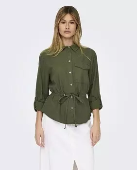 Льняная женская рубашка Jdy, зеленый