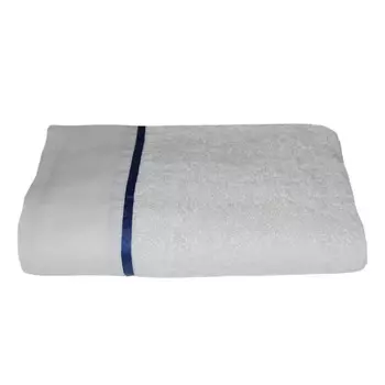 Льняное/атласное махровое банное полотенце с двойным краем - Amelia Lisola, цвет Panna/Blu