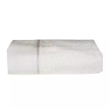 Льняное/атласное махровое банное полотенце с двойным краем - Amelia Lisola, крем/корда