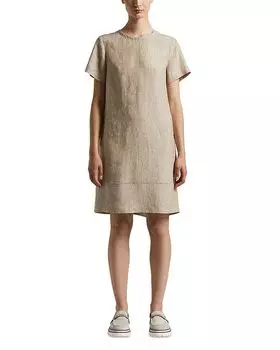 Льняное мини-платье Peserico, коричневый