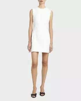 Льняное мини-платье Rachel с потертой отделкой Dolce&Gabbana, цвет White