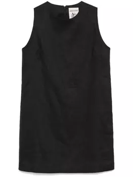 Льняное мини-платье Semicouture, черный