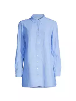 Льняное накидка на пуговицах спереди с видом на море Lilly Pulitzer, синий