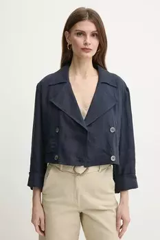 Льняное пальто FLAVIO Marella, темно-синий