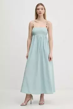 Льняное платье Abercrombie & Fitch, бирюзовый