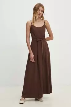 Льняное платье Answear Lab, коричневый