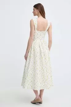 Льняное платье Bardot, желтый