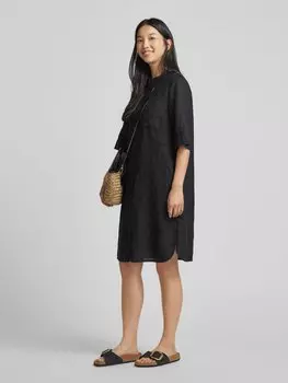 Льняное платье длиной до колена с рукавами 1/2 Marc O'Polo, черный