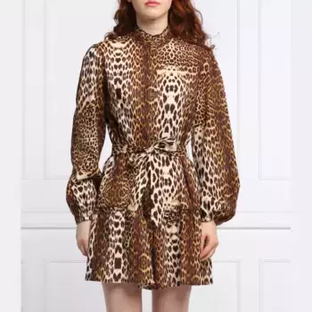 Льняное платье Guess, коричневый