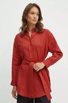 Льняное платье х Fatma Max&Co., бордовый