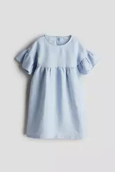Льняное платье H&M, голубой