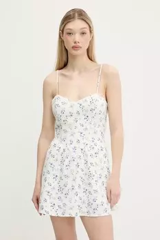 Льняное платье Hollister Co., бежевый