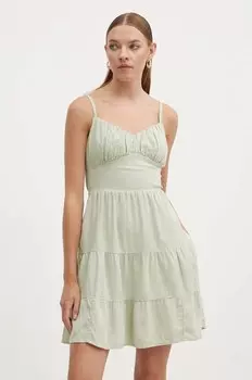 Льняное платье Hollister Co., зеленый