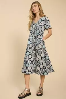 Льняное платье Ivy длиной до колена White Stuff, синий