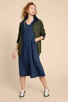 Льняное платье Ivy длиной до колена White Stuff, синий