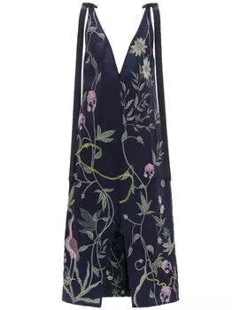 Льняное платье-кафтан Suspiro Paraso Agua By Agua Bendita, синий