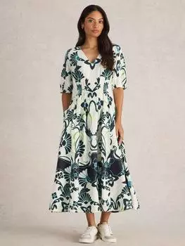 Льняное платье kate из смесового льна White Stuff, слоновая кость/разноцветный