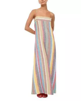 Льняное платье Laura STAUD, мультиколор