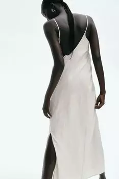 Льняное платье-майка H&M, бежевый