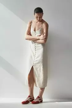 Льняное платье Medicine, бежевый