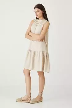 Льняное платье Medicine, бежевый