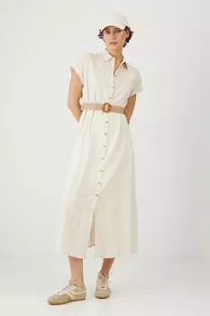 Льняное платье Medicine, бежевый