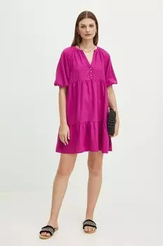 Льняное платье Medicine, розовый