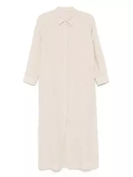 Льняное платье миди 120% Lino, нейтральный