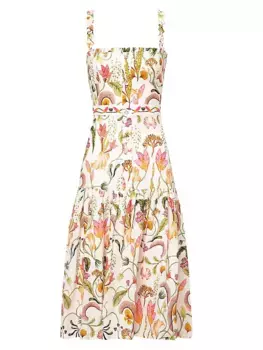 Льняное платье миди без рукавов Nispero Habitat Agua By Agua Bendita, многоцветный