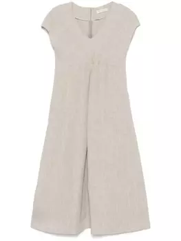 Льняное платье миди Le Tricot Perugia, серый