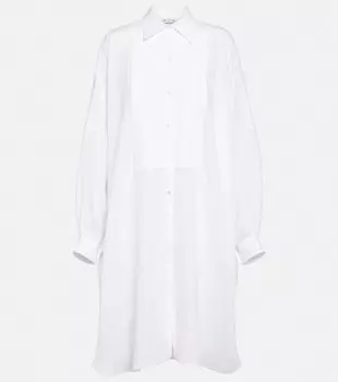 Льняное платье миди LORO PIANA, белый