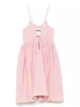 Льняное платье миди Moschino, розовый