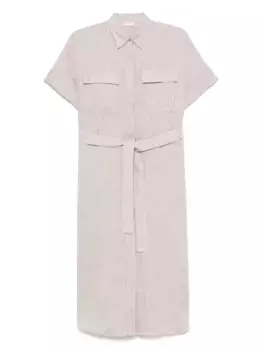 Льняное платье миди Peserico, нейтральный